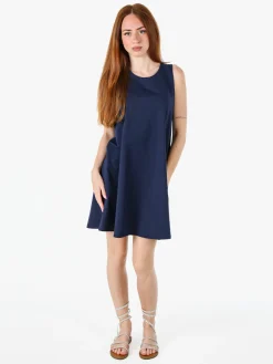 Solada Vestito donna svasato senza maniche - blu scuro