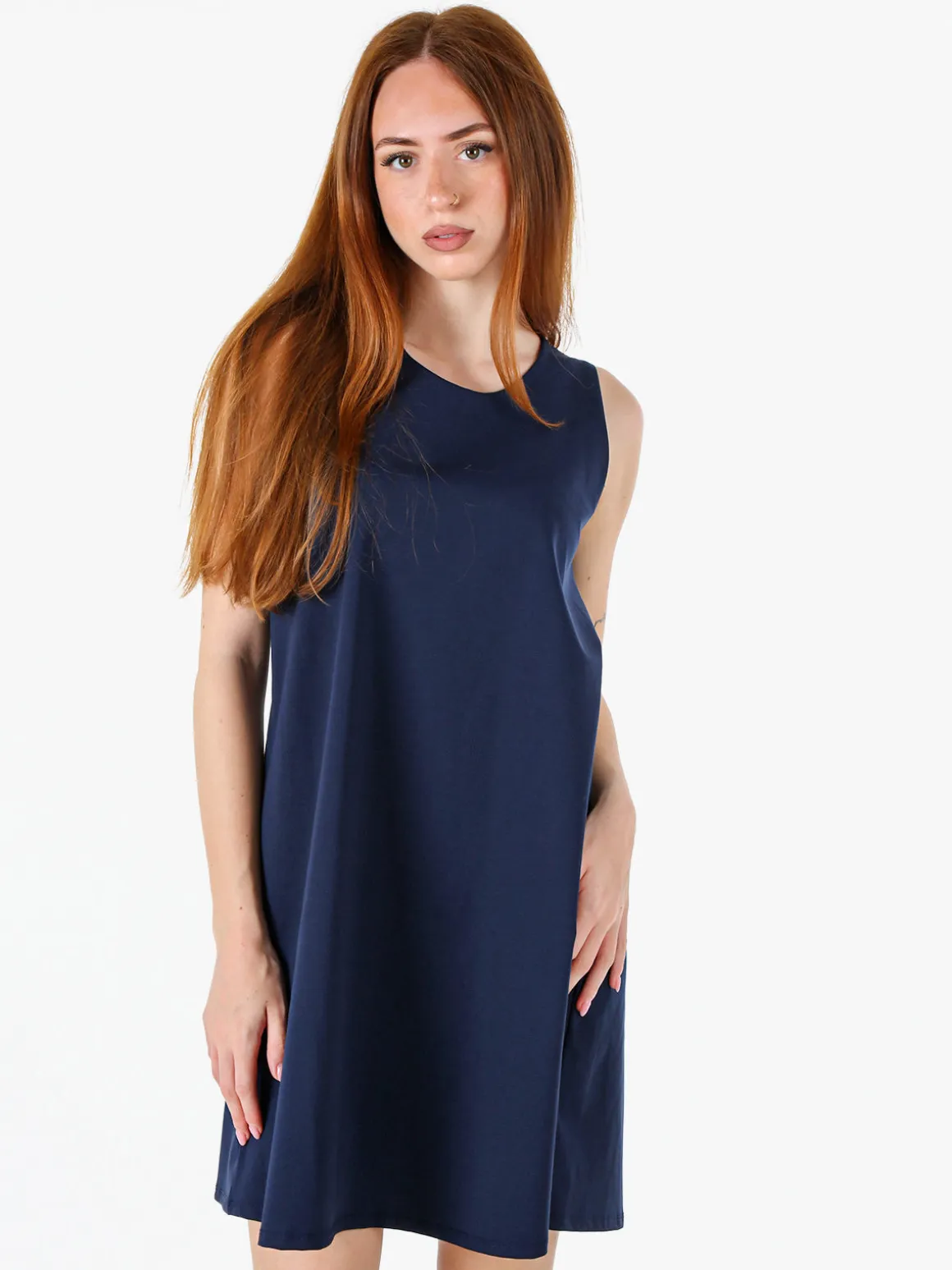 Solada Vestito donna svasato senza maniche - blu scuro
