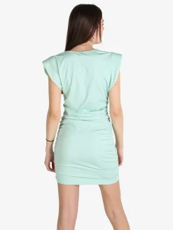 Solada Vestito drappeggiato da donna a maniche corte con spalle imbottite