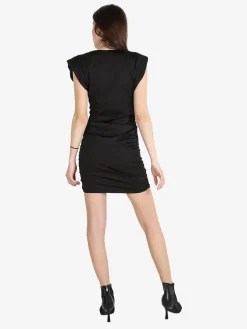 Solada Vestito drappeggiato da donna a maniche corte con spalle imbottite