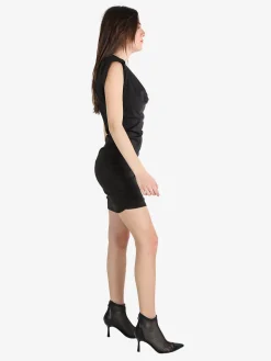 Solada Vestito drappeggiato da donna a maniche corte con spalle imbottite