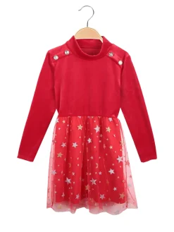 Solada Vestito elegante da bambina accollato in velluto