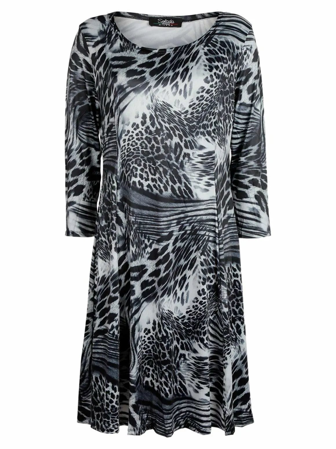 Solada Vestito leopardato manica a 3/4