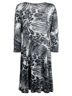Solada Vestito leopardato manica a 3/4