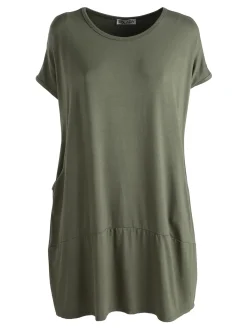Solada Vestito maxi da donna a maniche corte con taschini - militare
