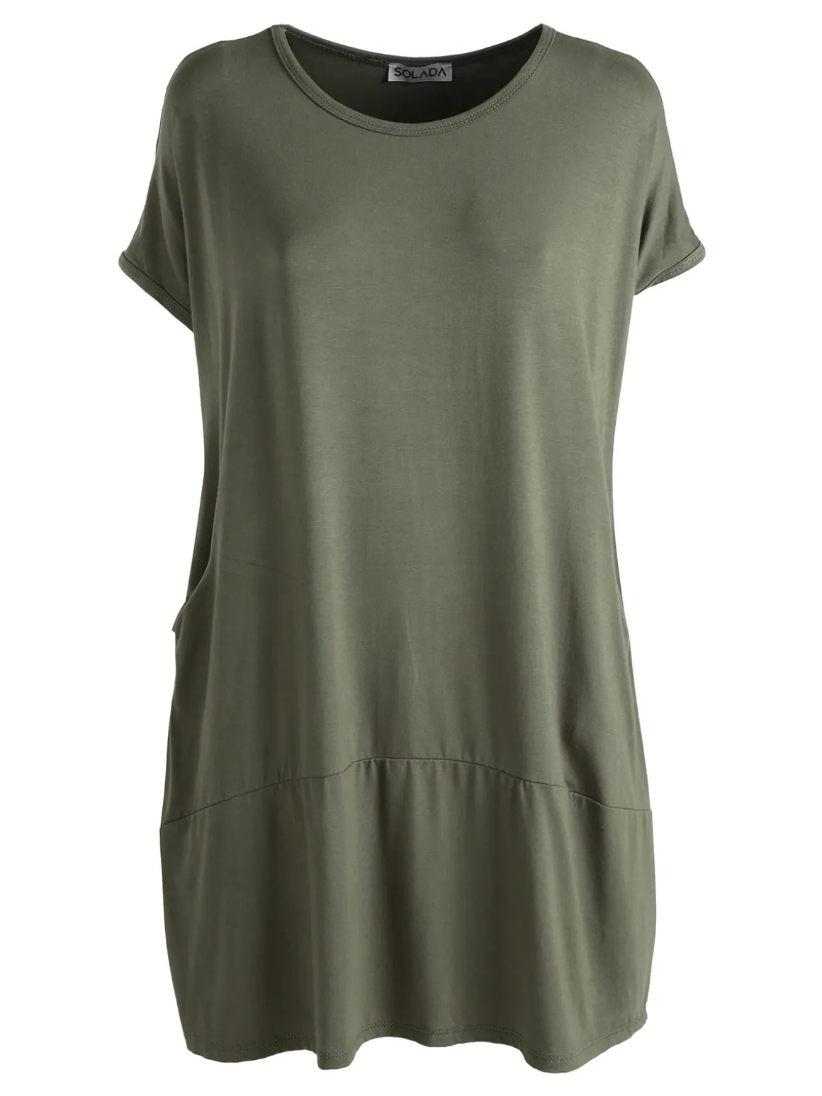 Solada Vestito maxi da donna a maniche corte con taschini - militare