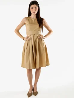 Solada Vestito smanicato da donna in cotone - khaki