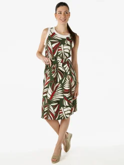 Solada Vestito smanicato da donna con stampe - verde