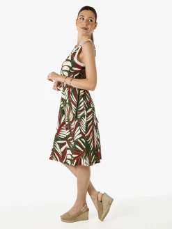 Solada Vestito smanicato da donna con stampe - verde