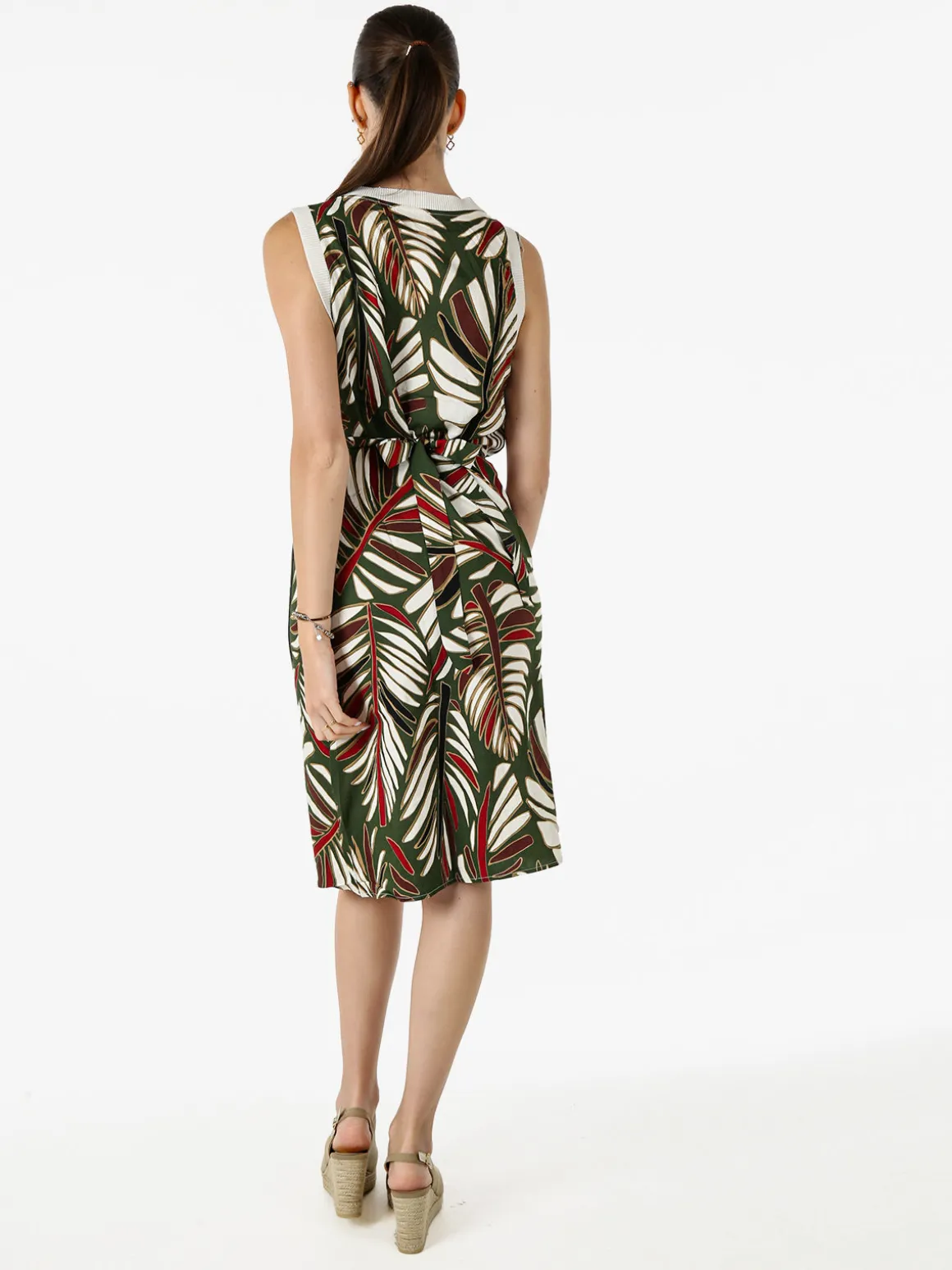 Solada Vestito smanicato da donna con stampe - verde