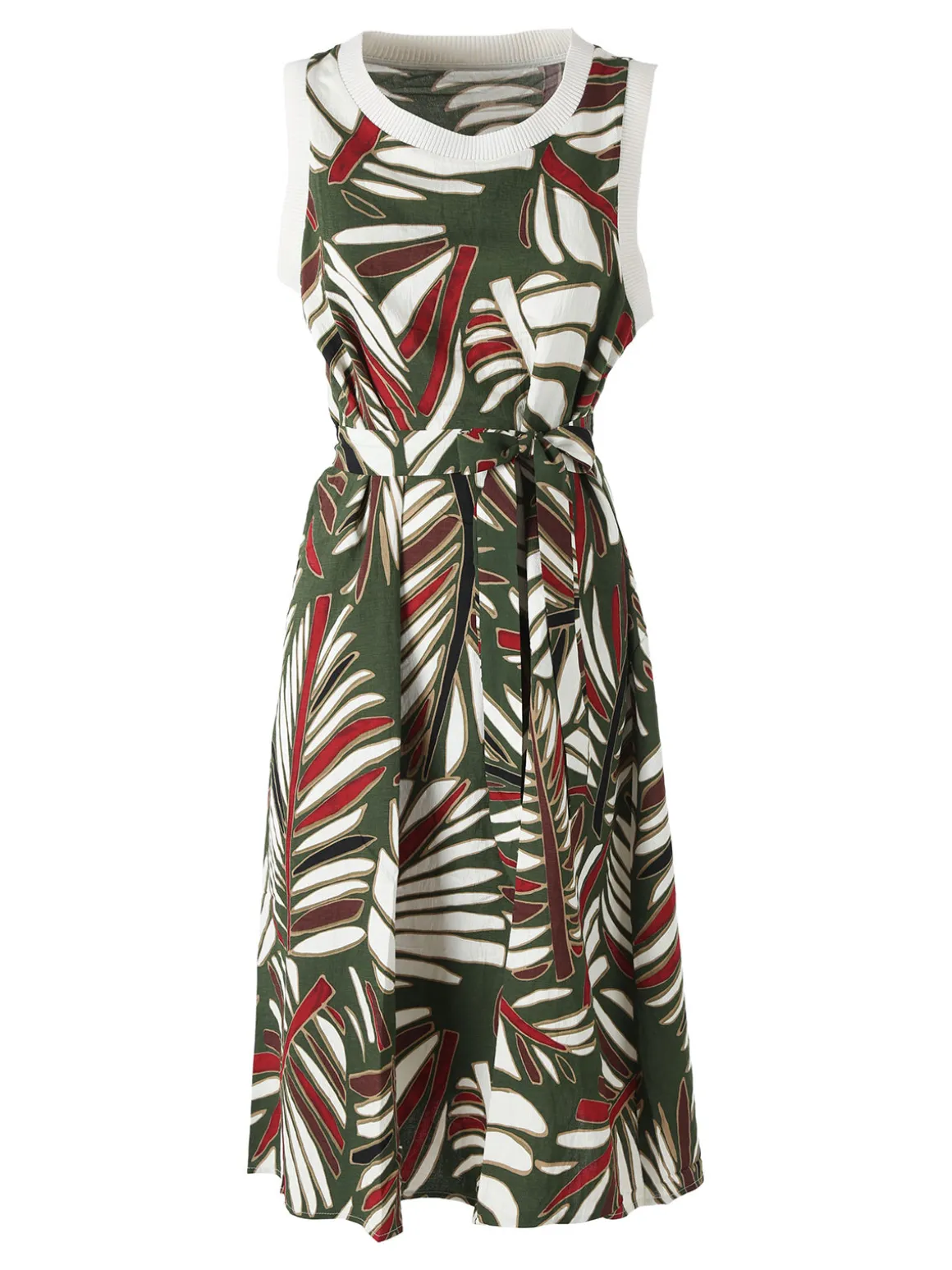 Solada Vestito smanicato da donna con stampe - verde