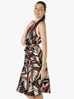 Solada Vestito smanicato da donna con stampe - nero