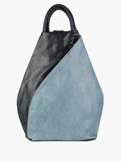 Solada Zaino da donna in ecopelle bicolore - azzurro