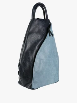 Solada Zaino da donna in ecopelle bicolore - azzurro