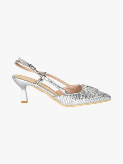 Soleil Slingback donna gioiello aperte dietro con cinturino alla caviglia con fibbia - argento