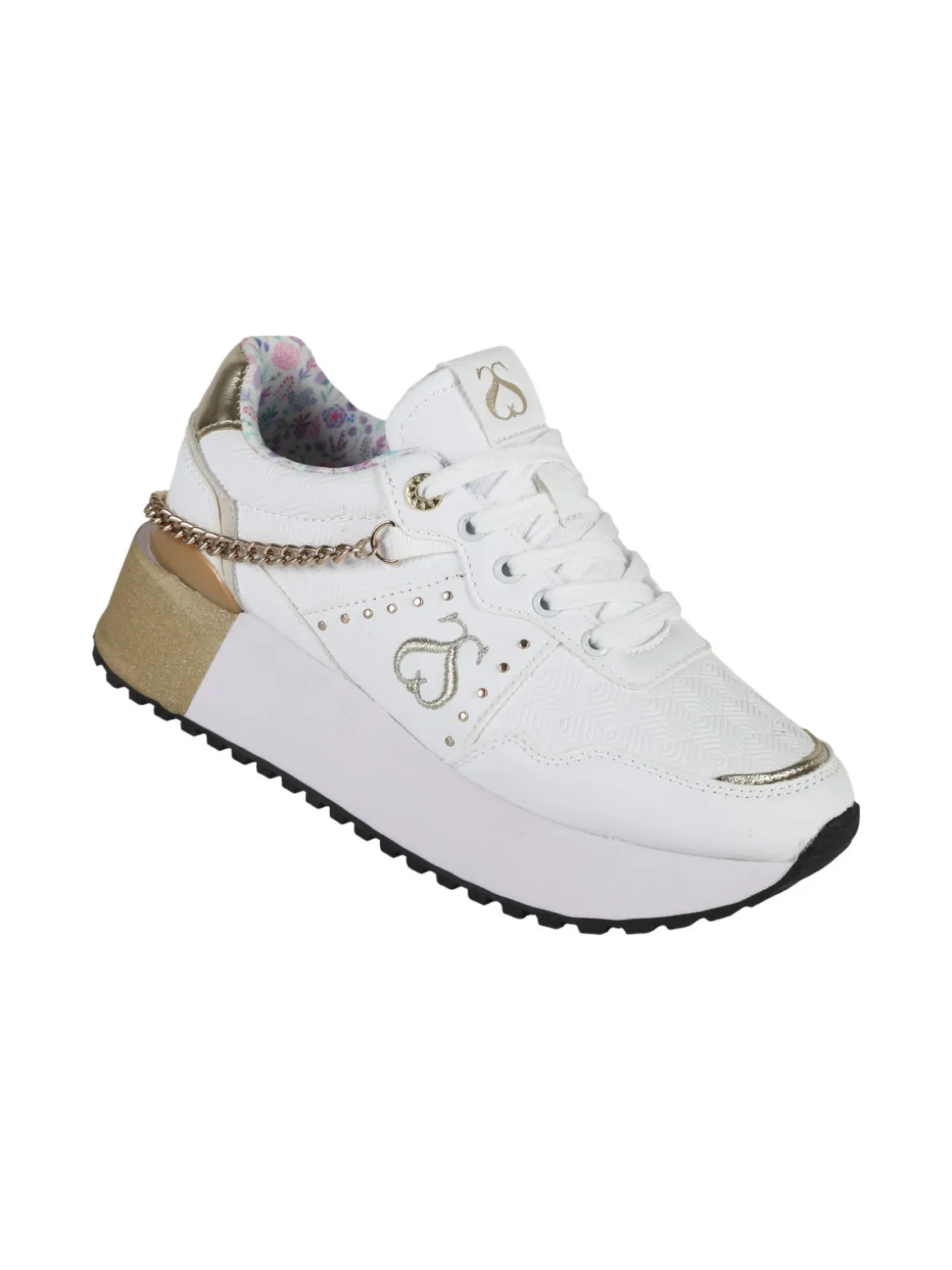 Solo Soprani DEBORA LEATHER Sneakers donna con flatform e catena