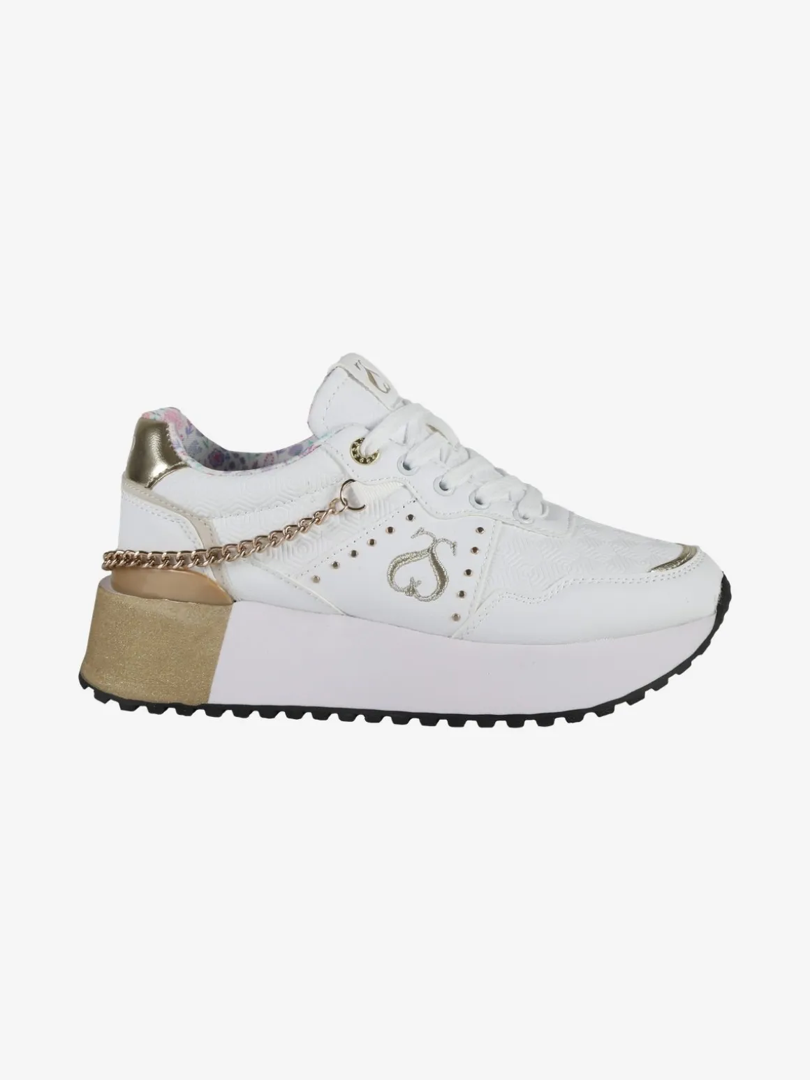 Solo Soprani DEBORA LEATHER Sneakers donna con flatform e catena