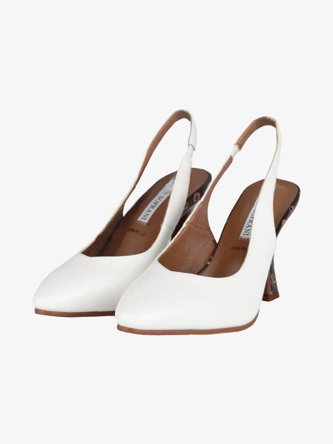 Solo Soprani Slingback donna con tacco a rocchetto e cinturino elastico