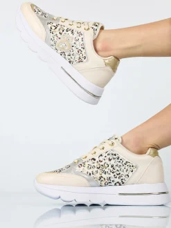 Solo Soprani Sneakers da donna con platform e dettagli animalier