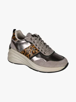 Solo Soprani Sneakers donna con zeppa e dettagli animalier - taupe
