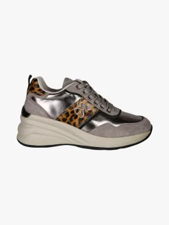 Solo Soprani Sneakers donna con zeppa e dettagli animalier - taupe