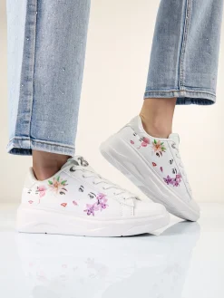 Solo Soprani Sneakers donna con stampa floreale e suola alta