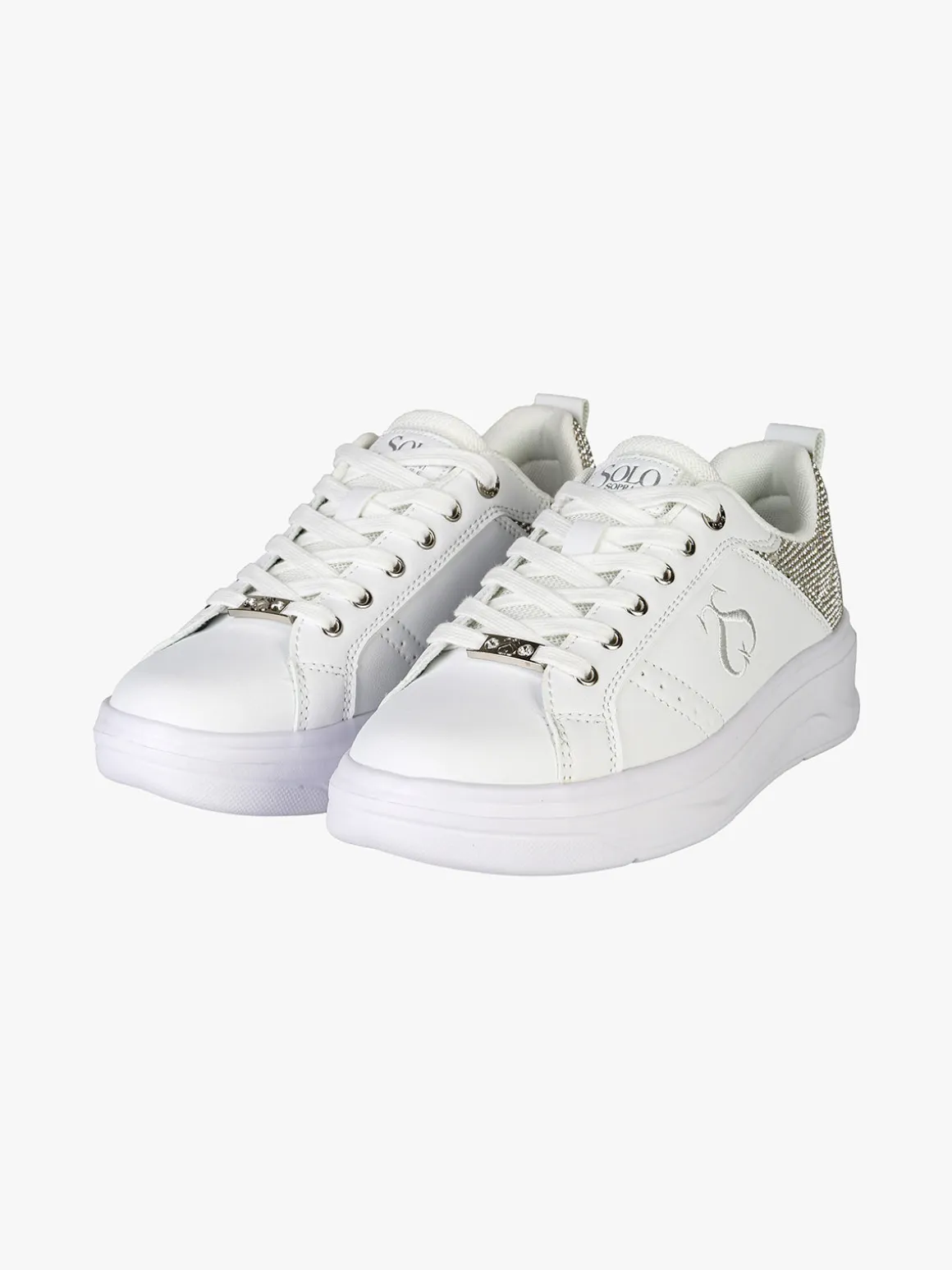 Solo Soprani Sneakers donna con strass e suola alta