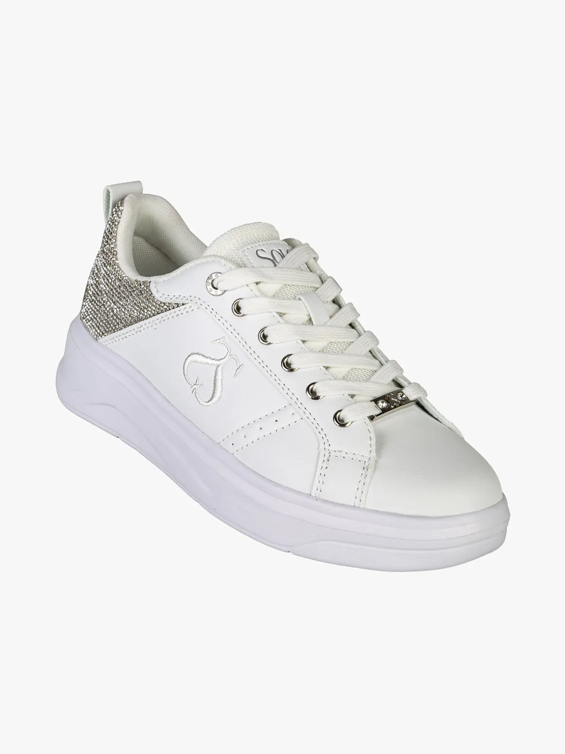 Solo Soprani Sneakers donna con strass e suola alta