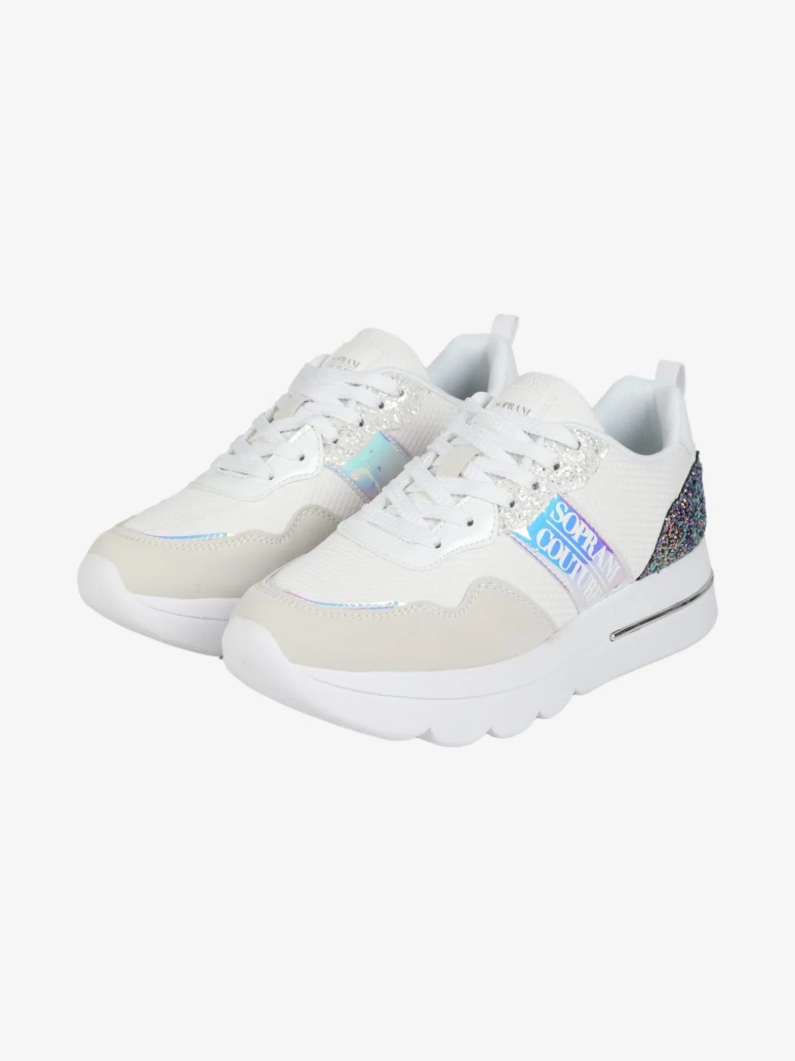 Solo Soprani Sneakers donna glitter con platform