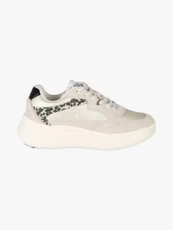 Solo Soprani Sneakers donna in pelle con dettagli animalier e platform - beige