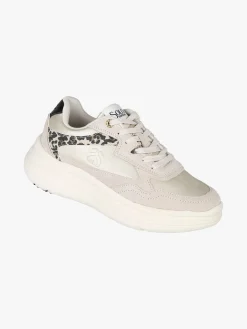 Solo Soprani Sneakers donna in pelle con dettagli animalier e platform - beige