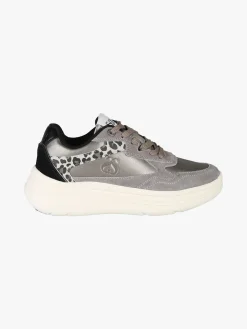 Solo Soprani Sneakers donna in pelle con dettagli animalier e platform - taupe