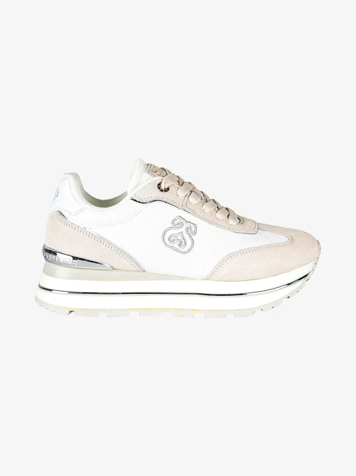 Solo Soprani Sneakers donna in pelle scamosciata e mesh con platform