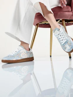 Solo Soprani Sneakers donna stringate in tessuto jeans