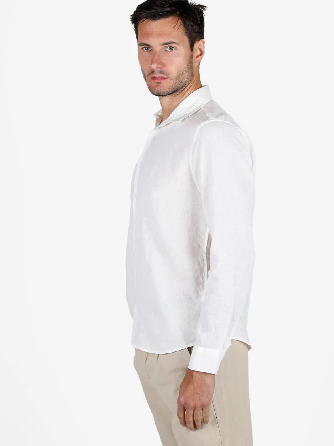 S.O.S Store Of Shirt Camicia in lino da uomo a maniche lunghe