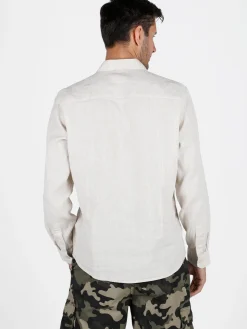 S.O.S Store Of Shirt Camicia in lino da uomo a maniche lunghe