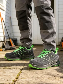 Sottozero Scarpe da lavoro uomo in pelle - verde