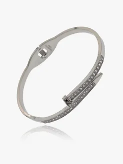 Stainless Stell Bracciale donna in acciaio con strass