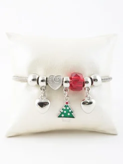 Stainless Stell Bracciale natalzio con charm