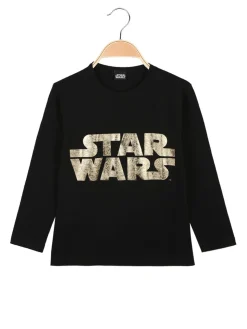Star Wars Maglietta bimbo a manica lunga con stampa scritta