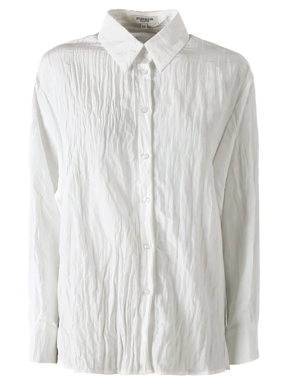 Studio Eleven Collection Camicia oversize da donna a maniche lunghe - bianco
