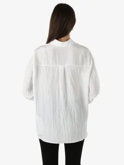 Studio Eleven Collection Camicia oversize da donna a maniche lunghe - bianco