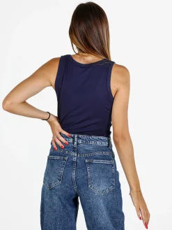 Studio Eleven Collection Canotta girocollo da donna - blu scuro