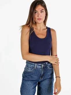 Studio Eleven Collection Canotta girocollo da donna - blu scuro