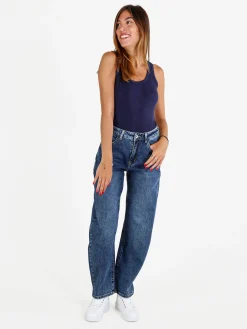 Studio Eleven Collection Canotta girocollo da donna - blu scuro