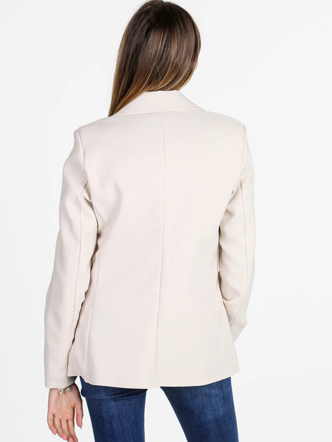 Styled In Italy Blazer donna mono bottone con spalline imbottite - nero