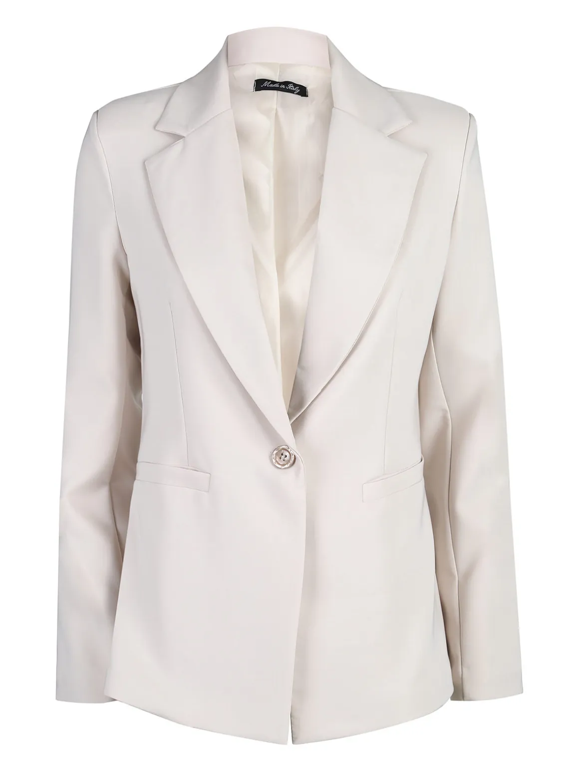 Styled In Italy Blazer donna mono bottone con spalline imbottite - nero