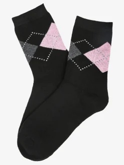 Stylosa Calze corte da donna in pile a rombi - nero