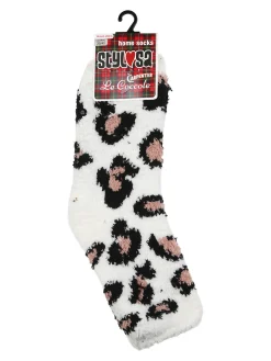 Stylosa Calze donna antiscivolo maculate - bianco
