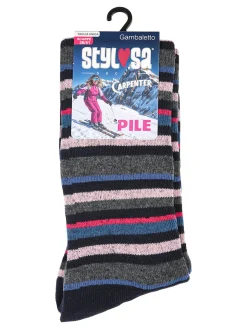 Stylosa Calze lunghe da donna in pile - blu scuro
